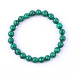 Elastic Natural Green Malachite Anti Anxiety Healing Bead Bracelet