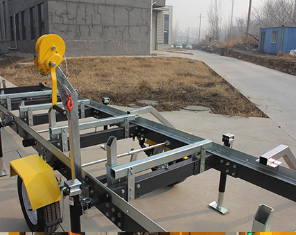 9HP Gasoline Engine Portable Horizontal Band Sawmill With 3.74*1.8*.17m Dimension