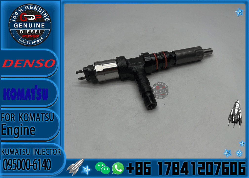 Diesel Fuel Injector 095000-6140 6261-11-3200 For PC800-8 6D140 Engine