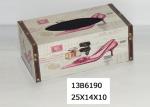Living Room Office MDF PU Printing Wooden Tissue Box