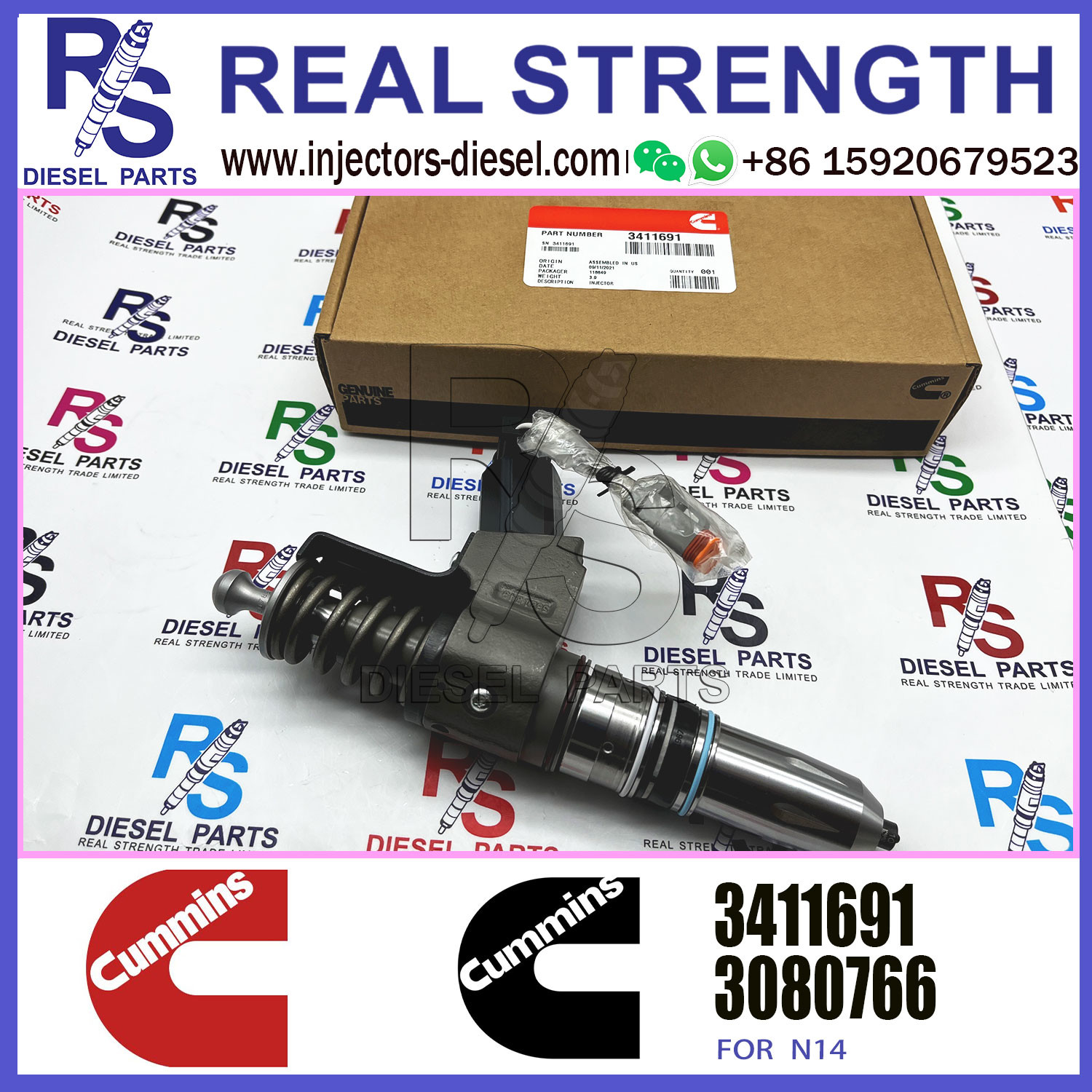N14 Series Engine Common Rail Fuel Injector 4307516 3411691 3087560 3411765 For Cummins