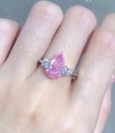 Pear Pink 2 Carat Lab Made Diamond Engagement Rings