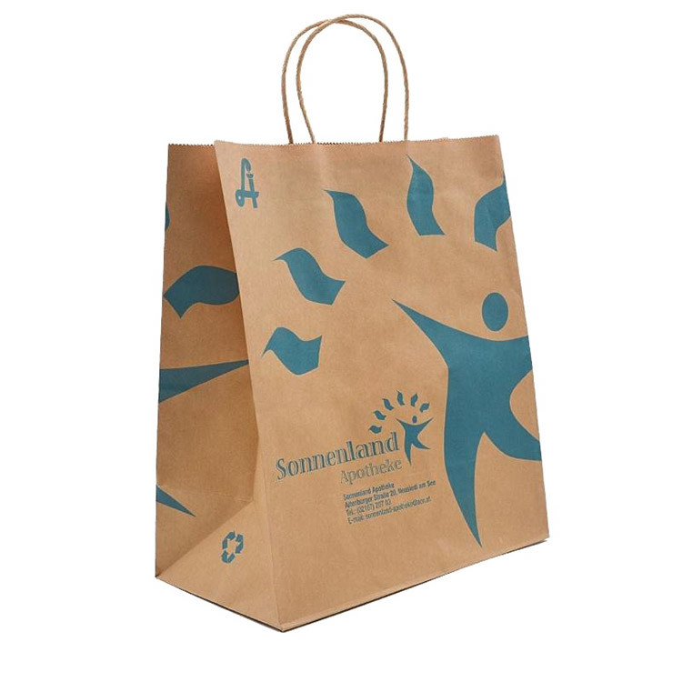 Kuaima Embossed White Brown Blue Gift Wine Paper Bags With Handles