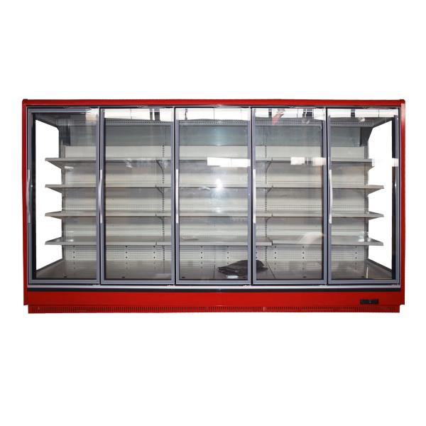 Space Saving Multideck Display Fridge Upright Glass Door Supermarket Refrigerato
