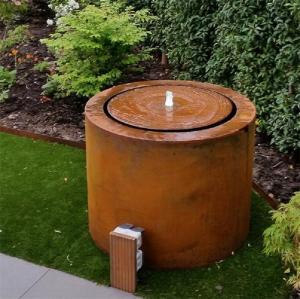 Quality Round Water Table Corten Steel Water Fountain Outdoor Poor Decoration wholesale
