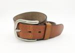 Light Brown Genuine Mens Leather Studded Belt 3.8cm Width Fashion Design