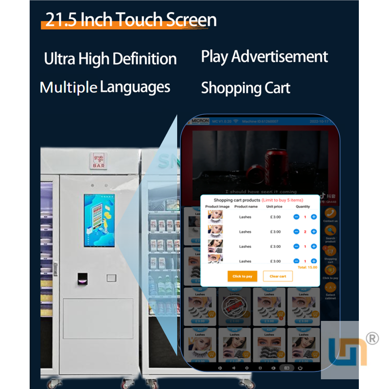 Micron meal cooked food vending machine 21.5 inch touch screen