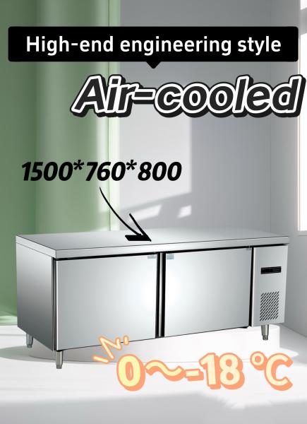Compact 2 Door Worktop Freezer Corrosion Protection Commercial Double Fridge