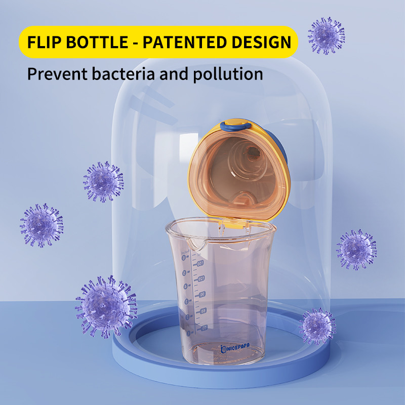 Medium Slow Flow Milk Flip Cap Baby Bottle Triangle Anti Colic Wide Neck 180ml