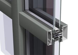 Quality Easy Cleaning Curtain Wall Aluminium Profiles , Unitised Curtain Wall GB Certified wholesale