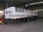 Side Wall Fence Semi Trailer 70 Tons Loading 3mm Diamond Checked Flatbed