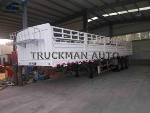 Quality Side Wall Fence Semi Trailer 70 Tons Loading 3mm Diamond Checked Flatbed Thicnkess wholesale