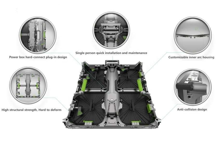 500x1000mm P2.97 P3.91 LED Video Wall Curtain 1000 cd/sqm For Live Event