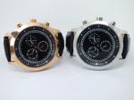 Fashion watch Stainless steel case with geniune leather strap
