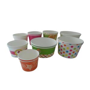 Quality Custom Paper 2.4 Oz Ice Cream Cups Disposable PE Lining Water Resistant wholesale