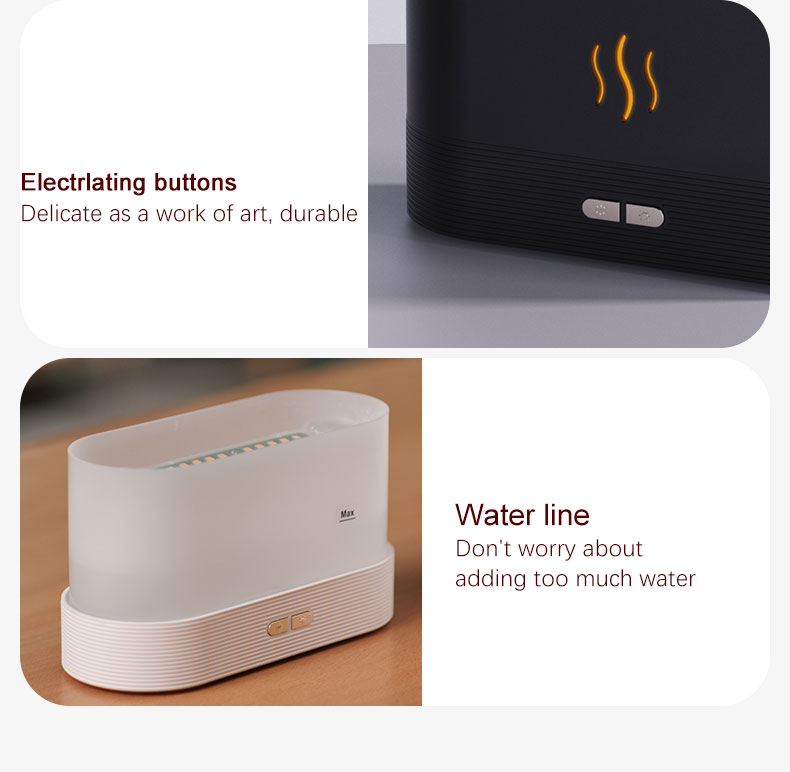 Homefish 2022 Newest Fire Diffuser Ultrasonic 180ml Oil Diffus Essenti Oil Aroma Diffuser Humidifier Flam