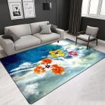 Flower Pattern 3D Printed Polyester Fiber Living Room Carpet Bedroom Area Rugs