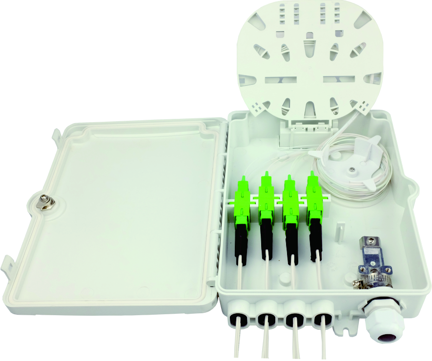 Wall Pole Mount Fiber Optic Distribution Box for Network FTTH IP65 Outdoor 8 Cores