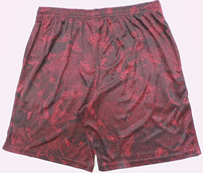 Red Adjustable Drawstring Fabric 140gsm Mens Jogger Shorts With Pockets