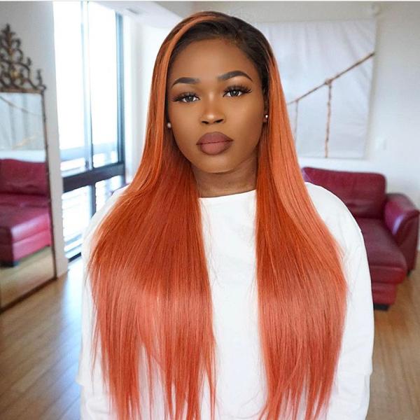 Ombre Brazilian Straight Hair 3 Bundles 1B/350 Two Tone Blond Human Hair Weave