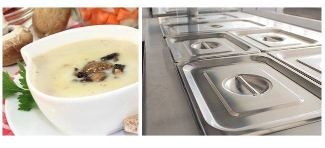 Stainless Steel Bain Marie Cabinet Commercial Working Table With Glass Top Shelf For Hotel