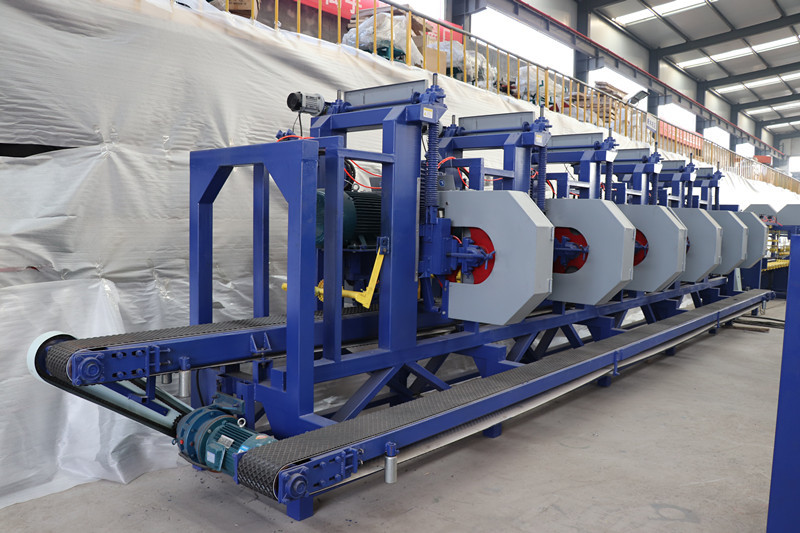 Multiple heads wood timber logs cutting machine horizontal band sawmill