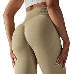 Seamless knitted solid color high waist abs lifting hip yoga pants running
