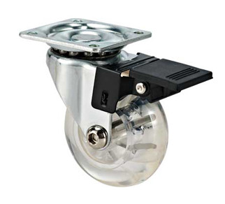 75mm Clear Caster Polyurethane Casters Furniture Castors Swivel Caster Wheels