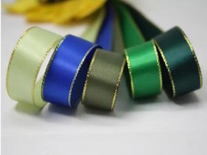 Quality Single Face Golden Silver Edge Ribbon 0.6-7.5cm 196 Colors Choices wholesale