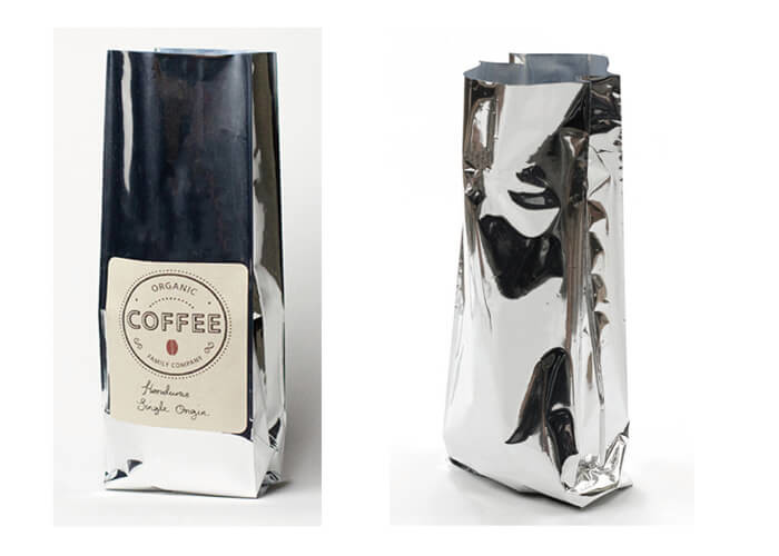 250g Black Coffee Silver Plastic Pouch Packaging With Reclosable Zipper