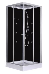 Quality Fashion Massage Corner Shower Stalls , Square Shower Cabin with white acrylic tray and roof 900x900x2150mm wholesale