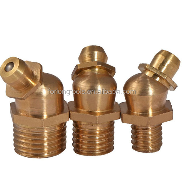 High Temperature Resistant Brass M8 M10 M6 5/16-24 1/4-19 1/4-28 Grease Zerk Nipple Fitting for Industrial Applications