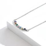 45.5cm 0.07oz Sterling Silver Necklace Chains 5A Cubic Zirconia Mens Necklace