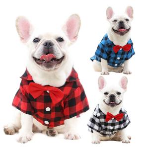 Quality Pet Clothes Dog Wedding Shirt with Bowknot Decoration wholesale