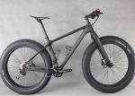 Black Full Carbon Fiber Fat Bike Frame Customized Painting For Snow Bike
