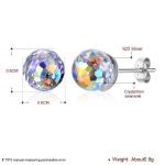 0.6X0.6cm 0.9 Gram Sterling Silver Jewelry Earrings Birthstone Ball Stud Earring