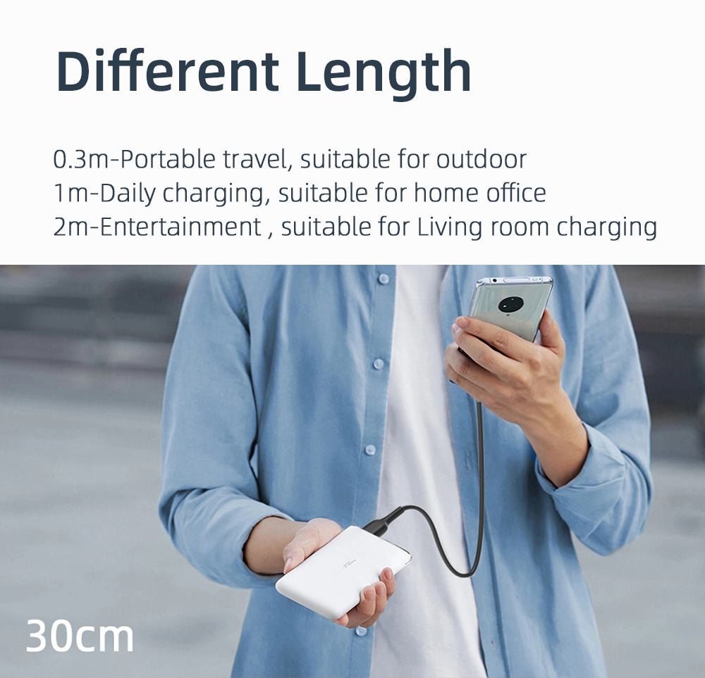 Braid Shielding Fast Charging Type C Data Cable 3A 0.3M 1M 2M For C Devices