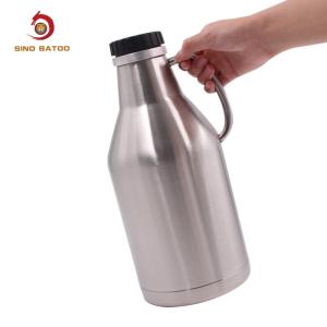 Quality Screw Cap 64oz Vacuum Insulated Growlers , Double Wall Stainless Steel Beer Growler wholesale