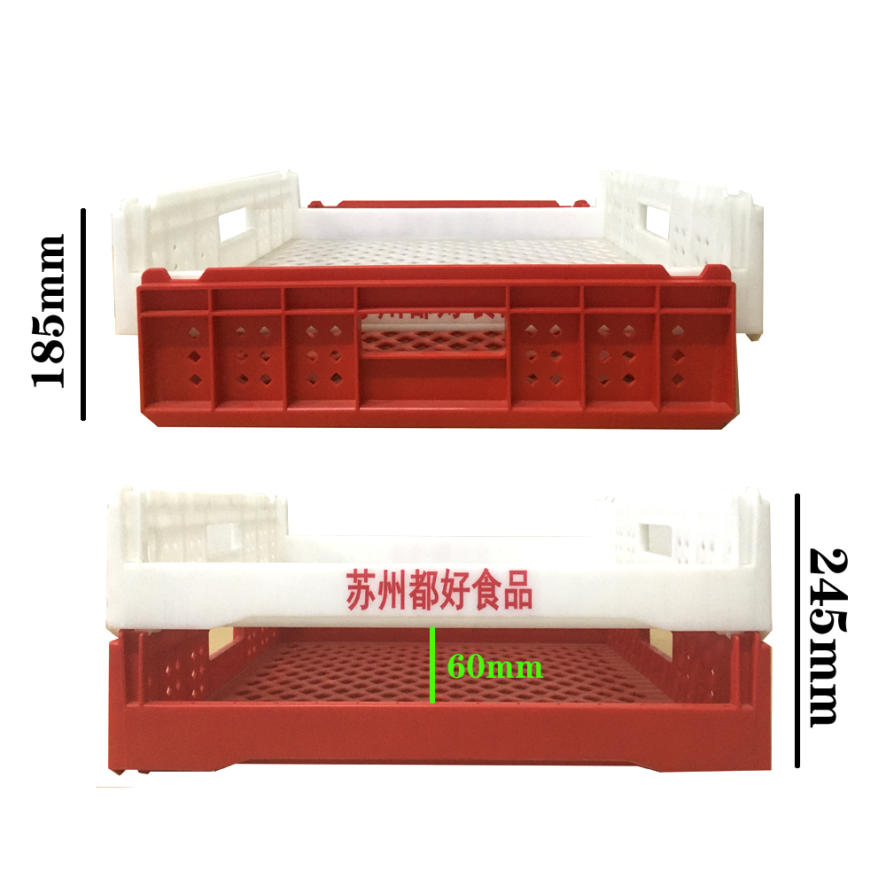 Stackable Plastic Bread Tray Turnover Crate with Silk Printing Logo and Foldable Design
