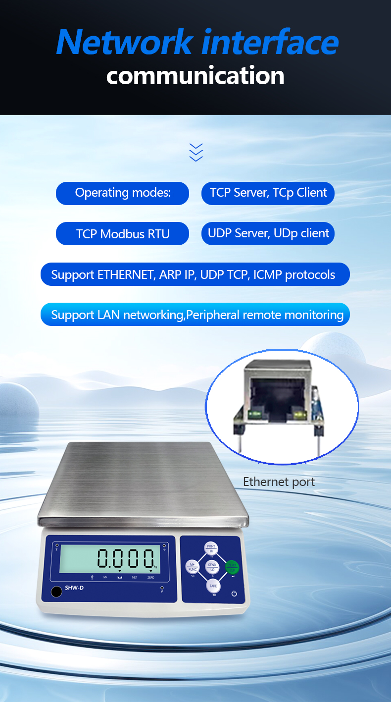 SHWDL-485 6KG Modbus 485 Communication LCD Display AC/DC Power Supply for ERP Software