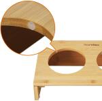 Anti Slipping Elevated Bamboo SS304 Bowl Pet Feeder Stand