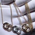 Piaget diamonds of double ring necklace 18kt gold with white gold or yellow gold