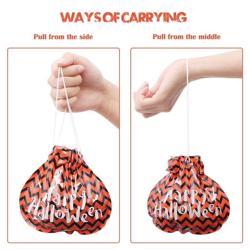 Gravure Printing PE PP Halloween Pumpkin Bags 30 Micron For Candy