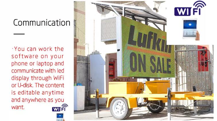 Traffic Road Arrow Message Guidance LED Sign Trailer 2.56x1.28m Vms Led Display