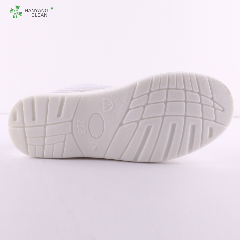 Breathable pu sole antistatic dustproof shoe esd canvas clean room lightweight safety shoes