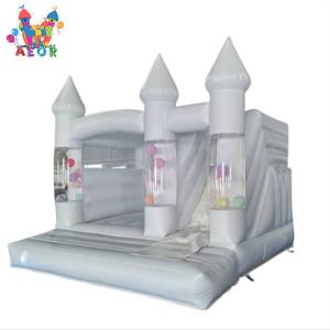 Quality White Bounce House Pastel Jumping Wedding Bounce Castle With Balloon wholesale