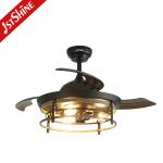 42 inches Invisible Blade Ceiling Fan Farmhouse Style With Light