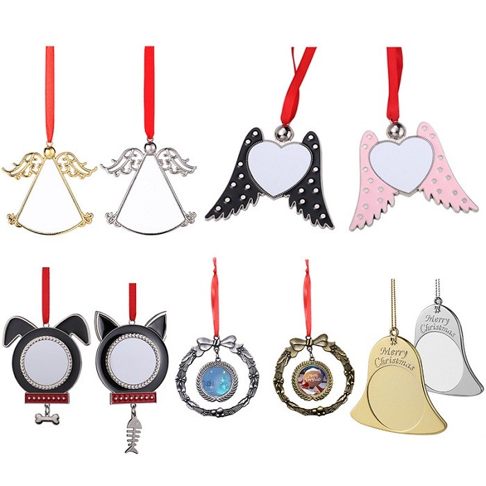 Christmas Tree Decorations Metal Pendant For Sublimation