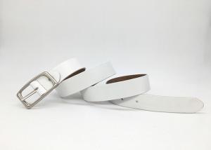 Quality Simplicity Womens Genuine Leather Belt Polished Golden And Black Metal Buckle wholesale