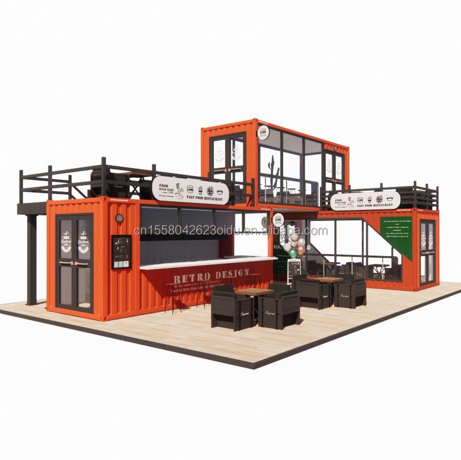 20ft Prefabricated Customized Mobile Coffee Shop Container Bar in with Customized Color and Galvanized Steel Bending